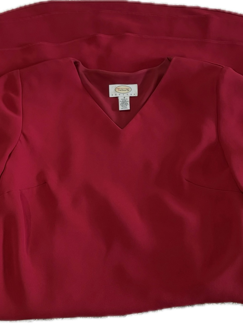 Talbots Petites Vintage Cranberry Red A-Line Dress Size 4P Fully Lined - Picture 6 of 6